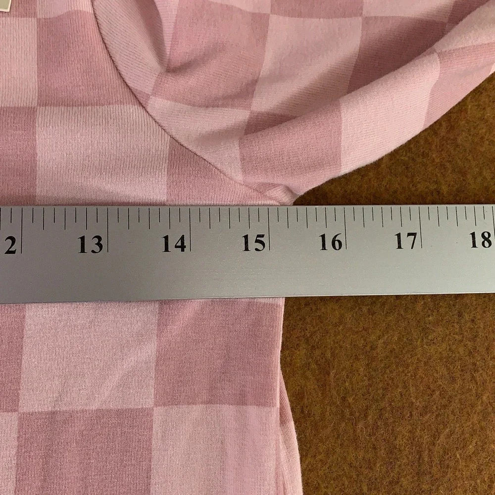 NUMU Girls Size 10 Pink Checkered Long Sleeve Cozy Long Nightgown NWT